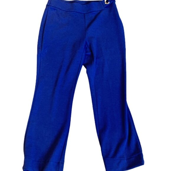 Chico's Flared Dress/Career Pants  Grommet Accent Sz 1R/US 8R Blue #97E - Picture 6 of 11